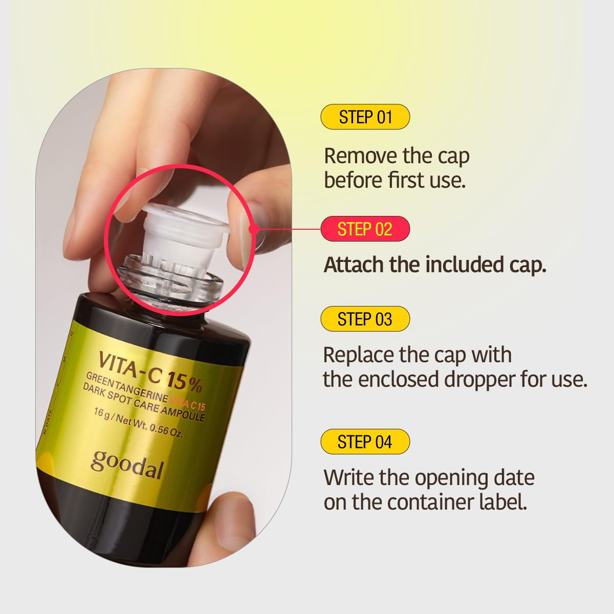 GOODAL serum texture close-up on skin, shows fast-absorbing lightweight feel