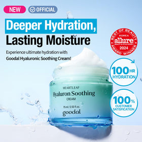 GOODAL cream texture close-up displaying lightweight gel-cream and quick absorption benefit