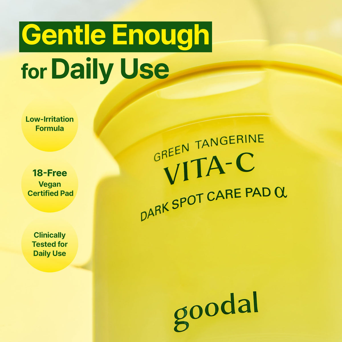 GOODAL product on bathroom vanity illustrating daily routine convenience and glow