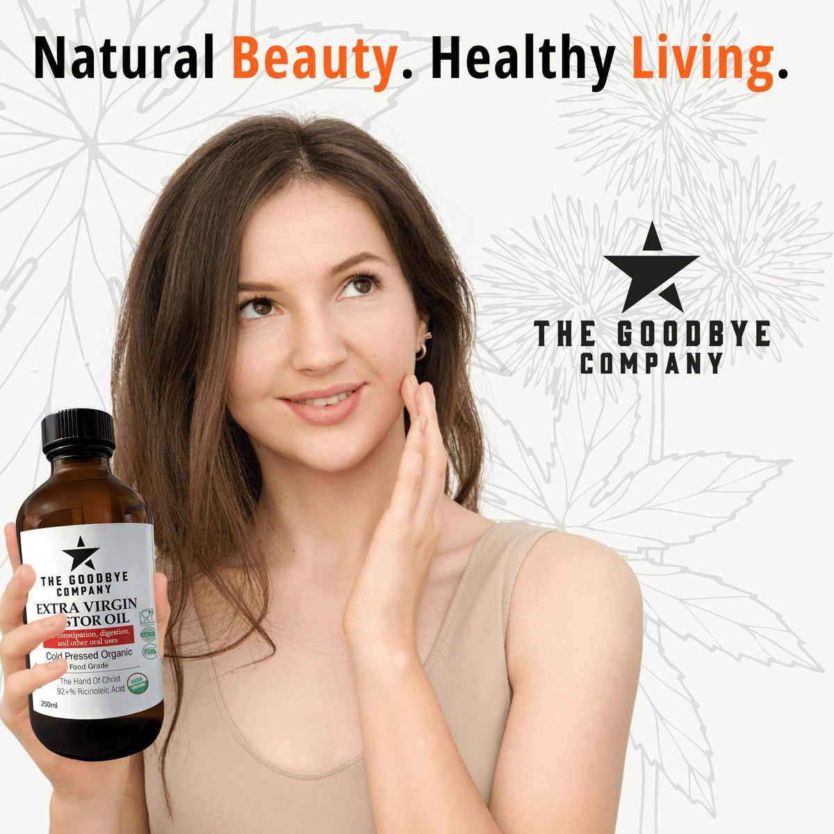 Regenerative farm and The Goodbye Company bottle together showing sustainable sourcing