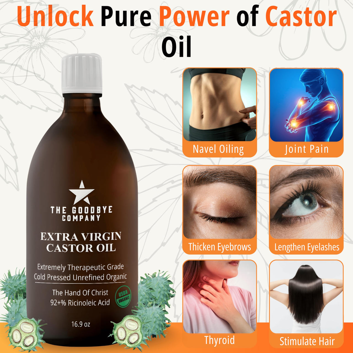 GoodBye Company detailed label close-up highlighting USDA organic and hexane-free benefits