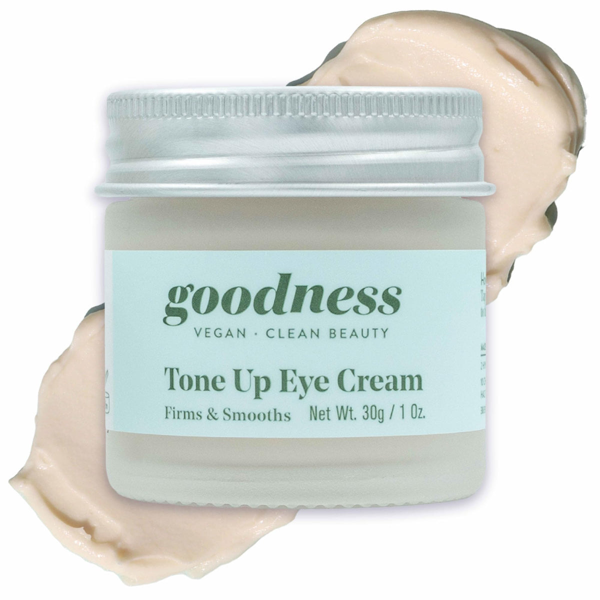 Goodness Vegan front packaging showing compact jar and clean-beauty design for easy storage