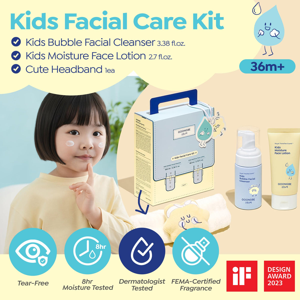 GOONGBE bubble cleanser pump dispensing soft foam texture, gentle removal of sunscreen and dirt