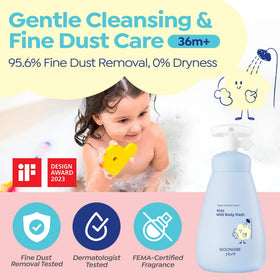 GOONGBE soft foam dispensed from pump demonstrating gentle cleansing