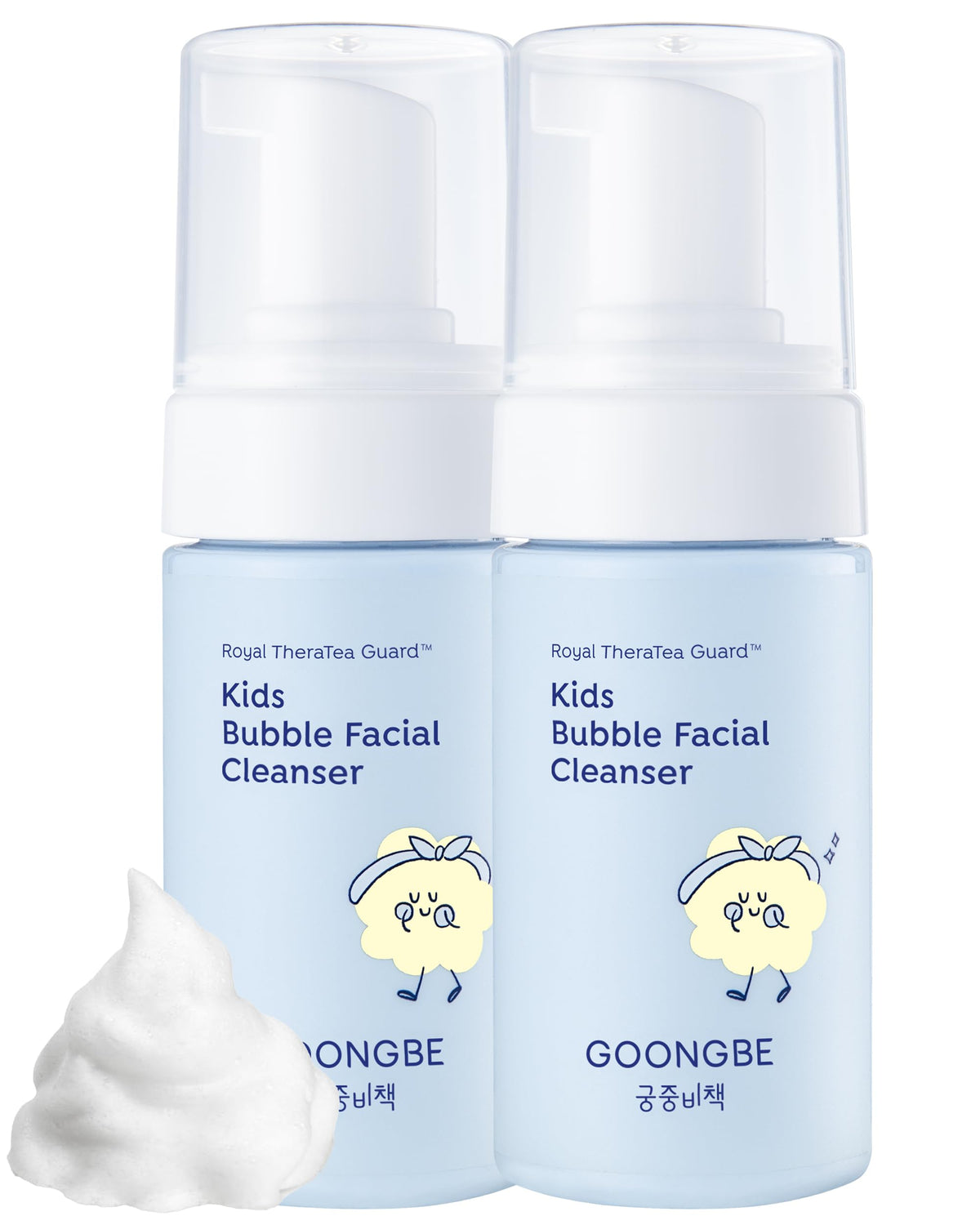 GOONGBE front packaging showing bubbles and kid-friendly design benefits gentle cleansing