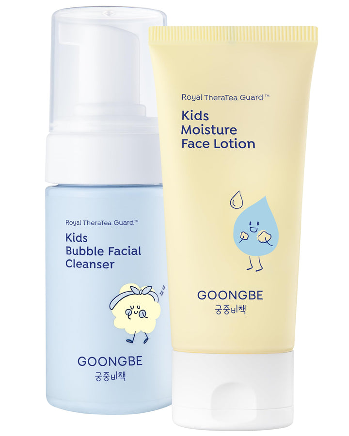 GOONGBE kit front packaging showing gentle kids facial set benefits