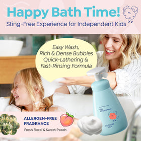GOONGBE bottle on bathroom shelf showing 10.1 fl.oz scale for family use