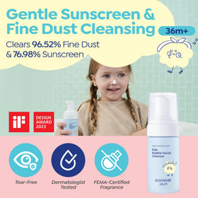 GOONGBE pump close-up with foam texture demonstrating easy dispensing and soft lather
