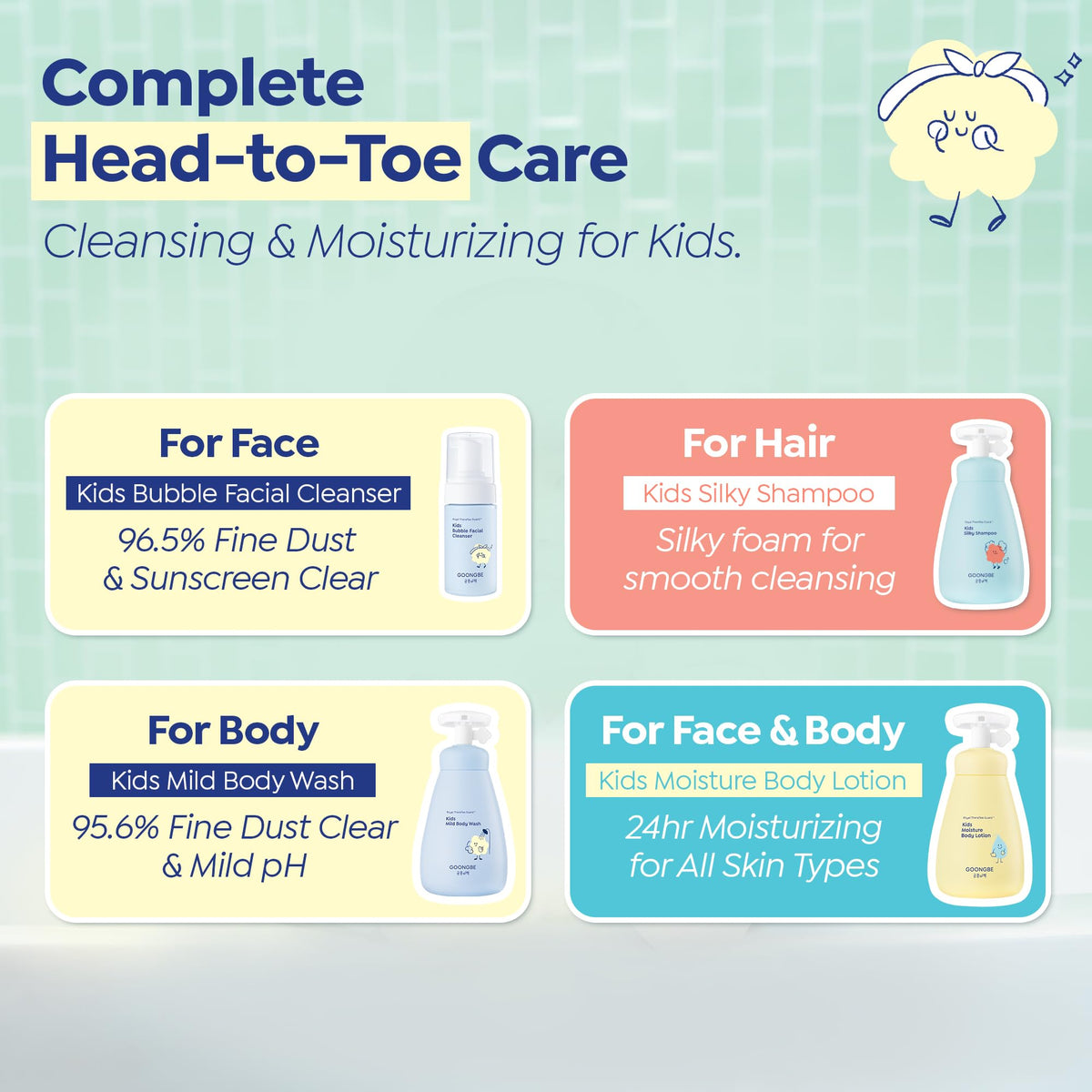 GOONGBE bubble face cleanser texture close-up showing gentle foaming for sunscreen removal