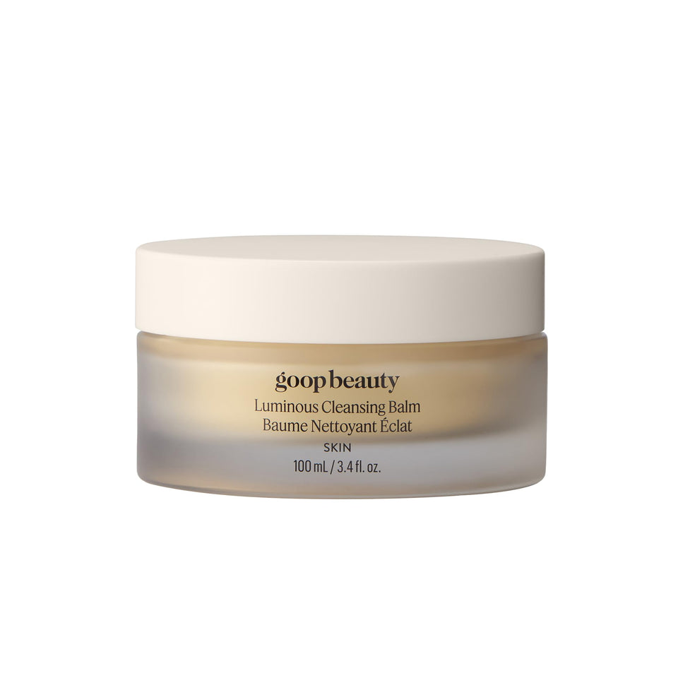 goop jar front view showing label and clean packaging, highlights premium cleansing benefit