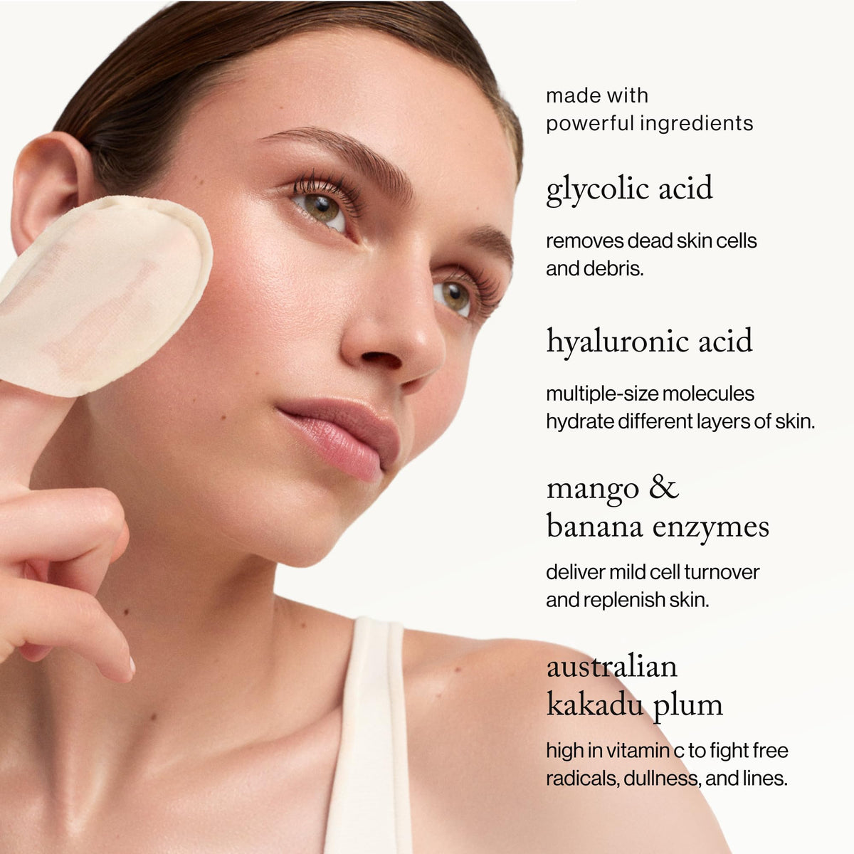 goop Beauty pre-soaked pad detail highlighting exfoliant saturation
