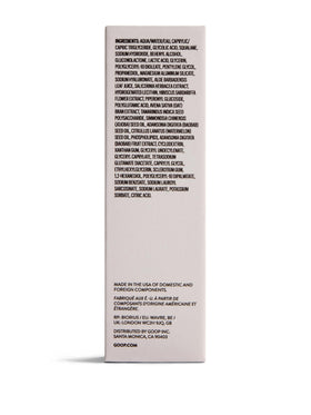 goop bottle on nighttime bathroom shelf evoking evening resurfacing routine