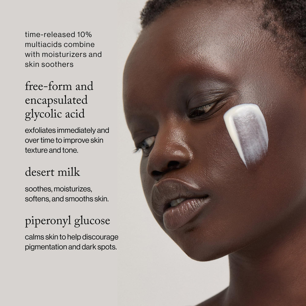 goop creamy-milk texture on white surface showing fast-absorbing hydration