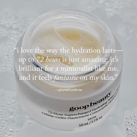 goop jar next to a hand to show compact 1.7 fl oz travel-friendly size
