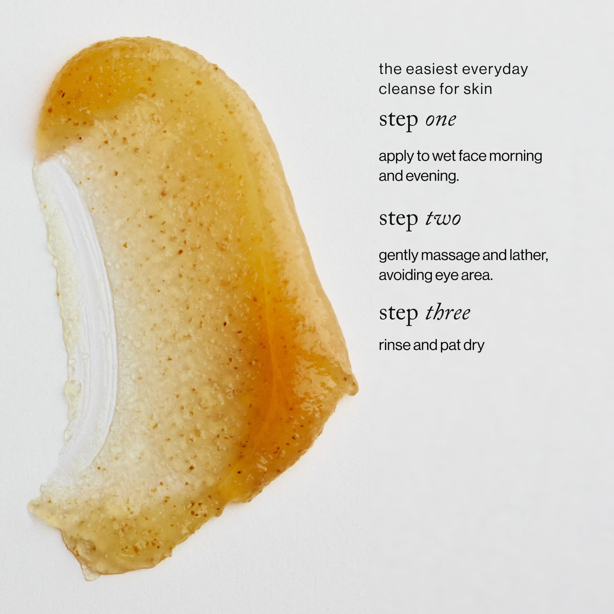 goop cleanser dispensed into hand demonstrating gel consistency and easy application