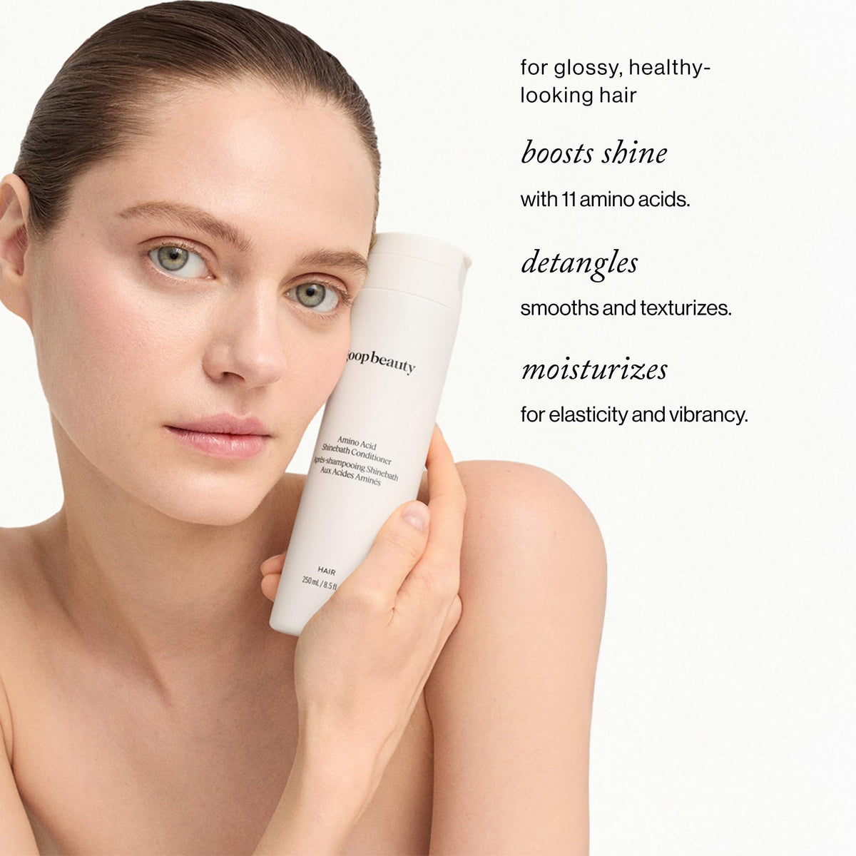 goop conditioner creamy texture closeup demonstrating lightweight hydration