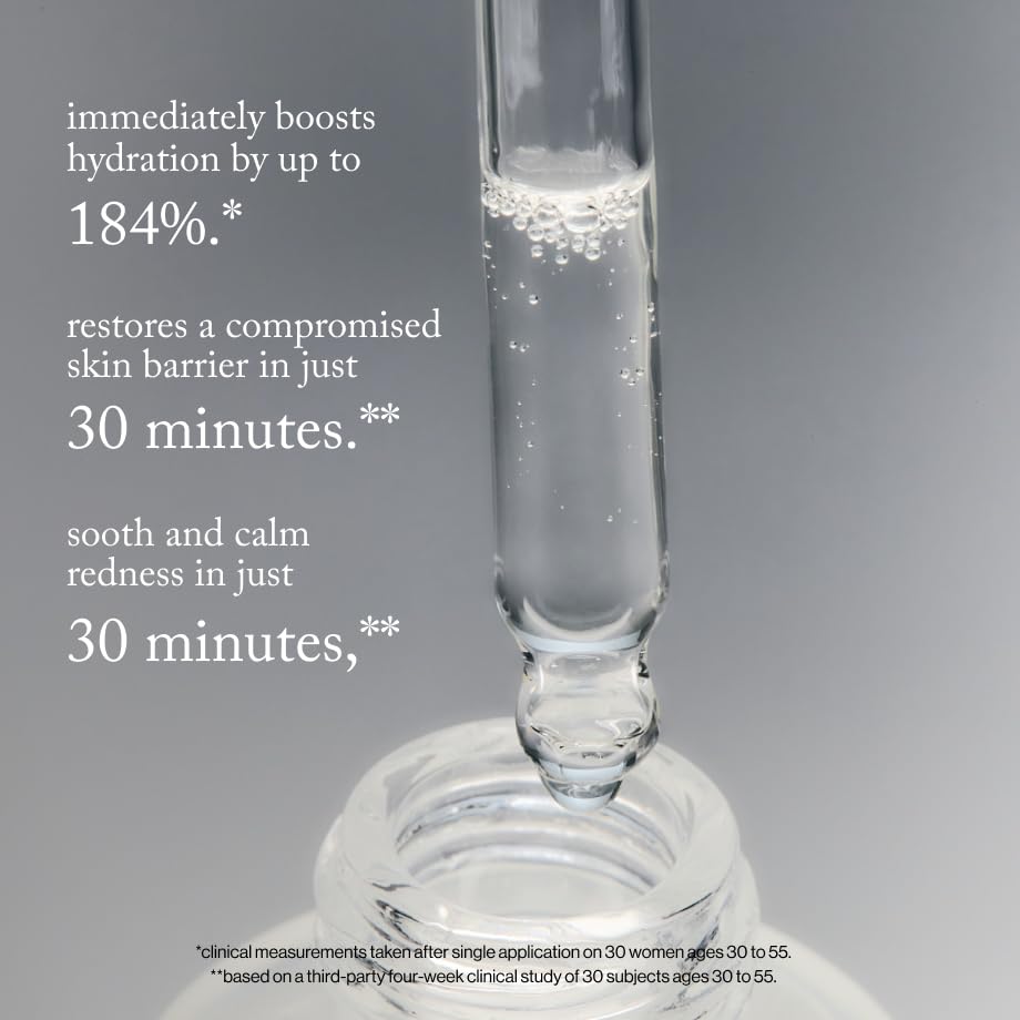 goop serum spread on hand demonstrating spreadability and immediate hydration benefit