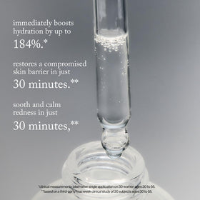 goop serum spread on hand demonstrating spreadability and immediate hydration benefit
