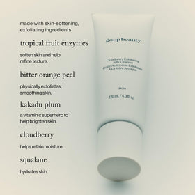 goop jelly texture close-up on fingertip illustrating soft gel and gentle exfoliation