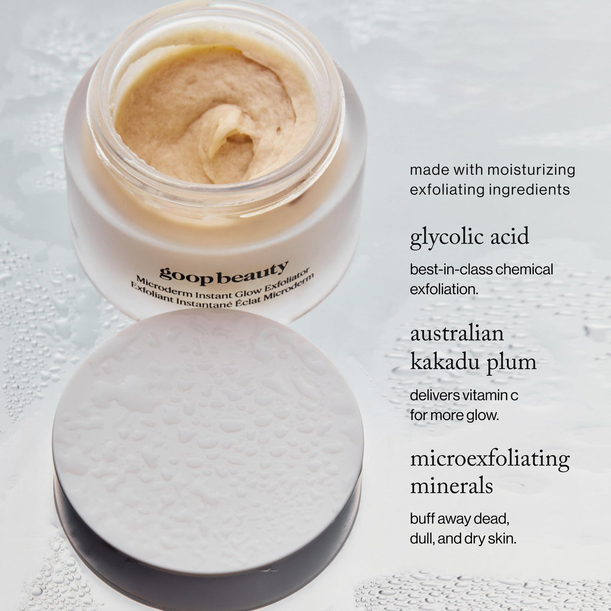 goop whipped marshmallow-like texture close-up for smooth gentle exfoliation benefit