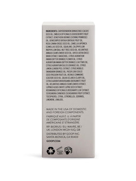 goop label close-up showing ingredient callouts and clean formula