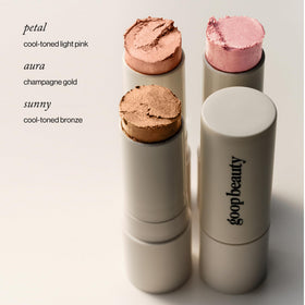 goop highlighter ingredients visual featuring kalahari melon oil for hydration