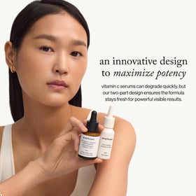 goop pump dispensing serum onto fingertips for precise daytime use