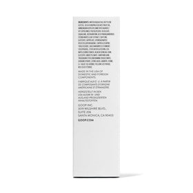 goop Summertone next to ruler showing compact 1 fl oz travel size