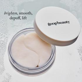 goop three patches on skin for size comparison and targeted under-eye coverage