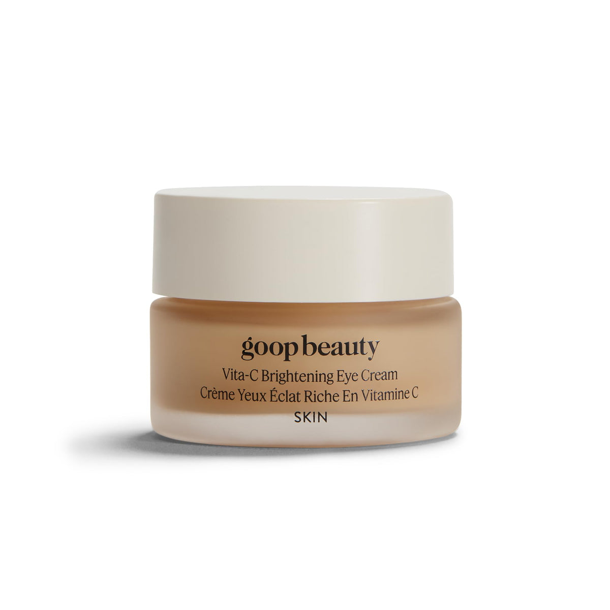 goop jar front packaging showing clean design and product name, conveys premium skincare