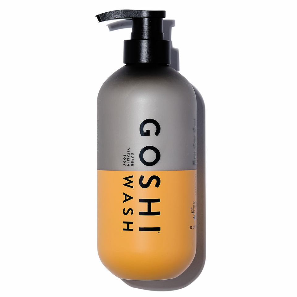 GOSHI front label of 20 oz bottle showing product name and scent