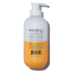 GOSHI pump close-up dispensing lotion illustrating easy, controlled application