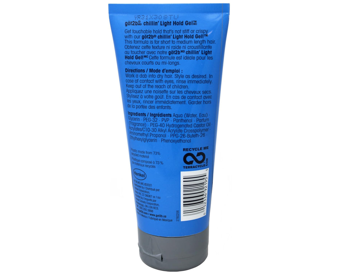 Got2B gel on palms demonstrating smooth spreadability and touchable finish benefit