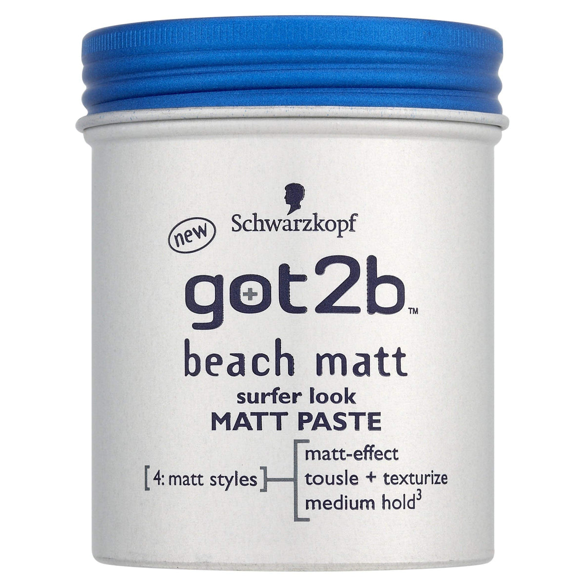 Got2B front packaging showing tub and matte packaging, easy grab for styling