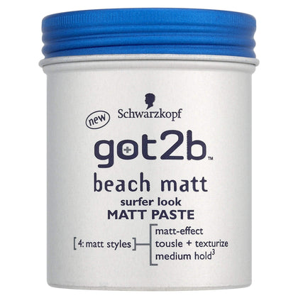 Got2B front packaging showing tub and matte packaging, easy grab for styling