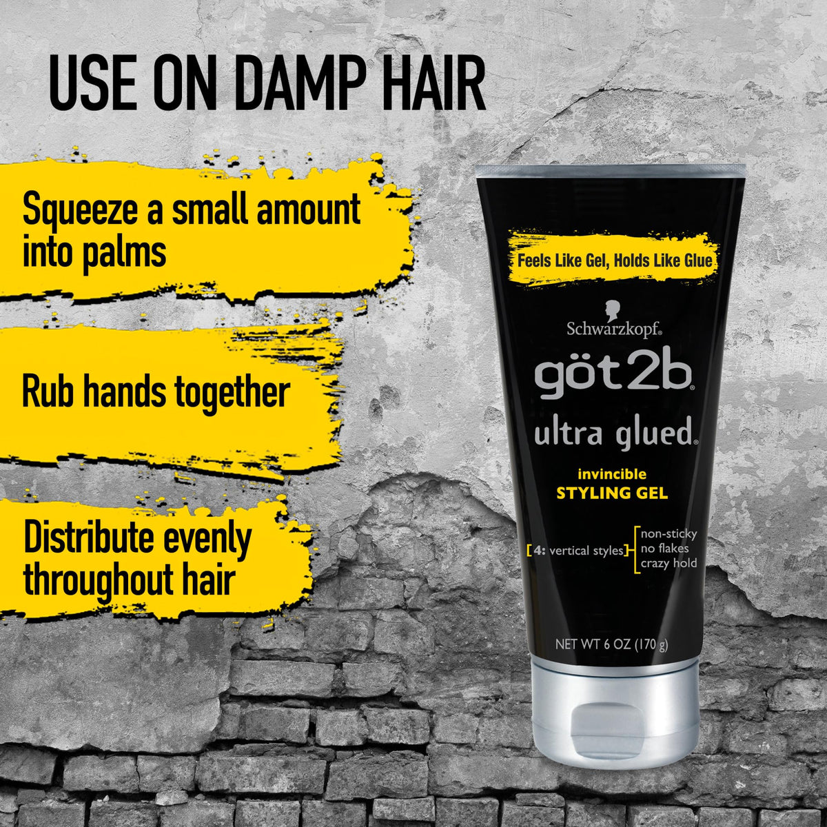 got2b gel on hands demonstrating easy application and precise control