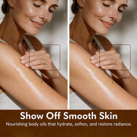 Gouda application on arm with smoother skin appearance benefit