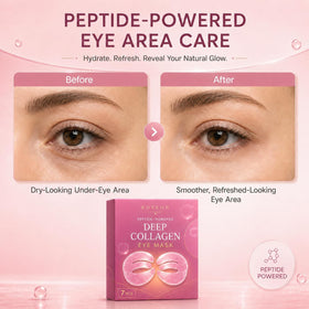 GOUGEX patch applied under eye demonstrating fit and soothing effect during use
