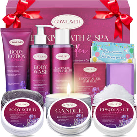 GOWLAVER front packaging showing entire lavender spa kit and gift-ready presentation