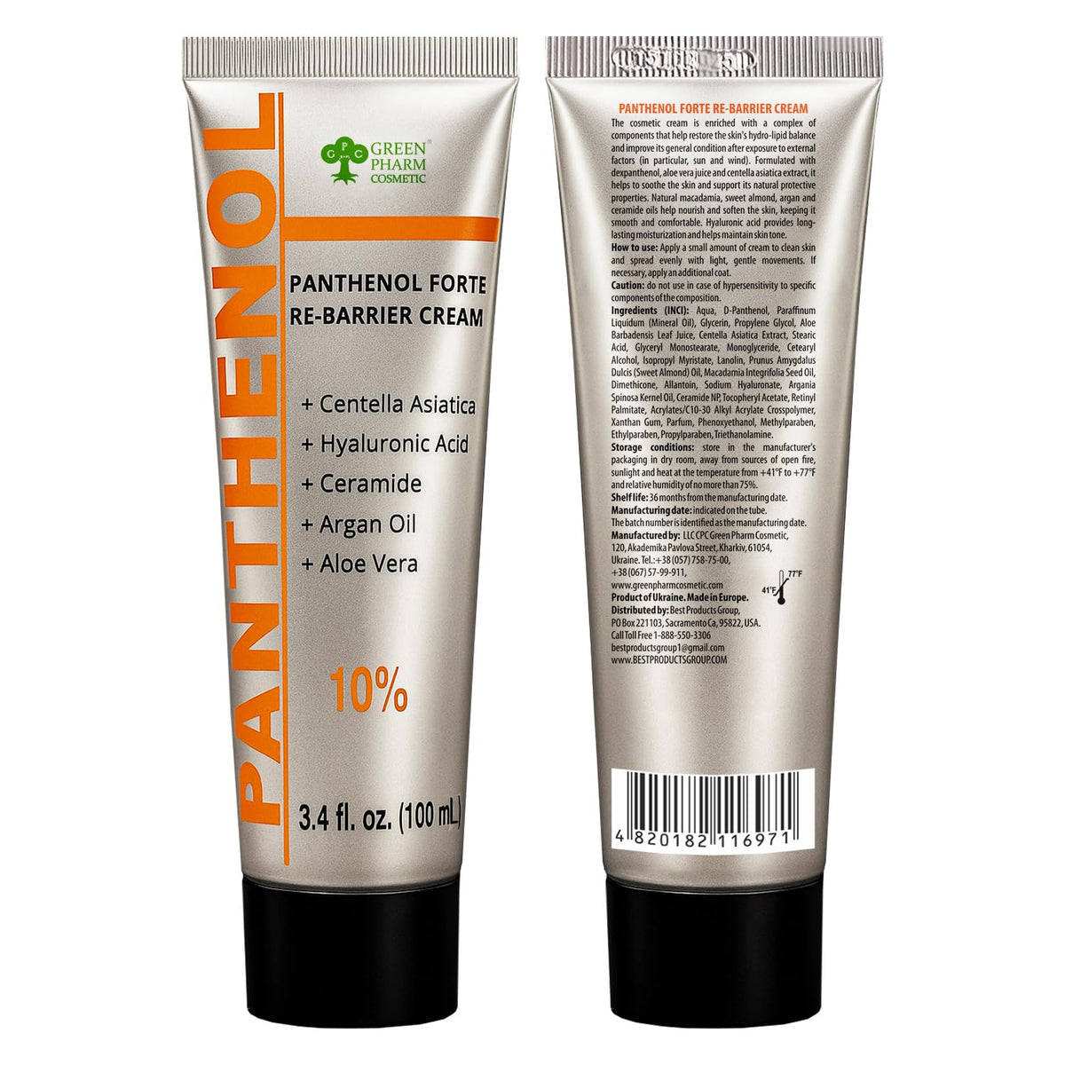 GPC GREEN PHARM COSMETIC close label reading ceramides and 10% panthenol benefit