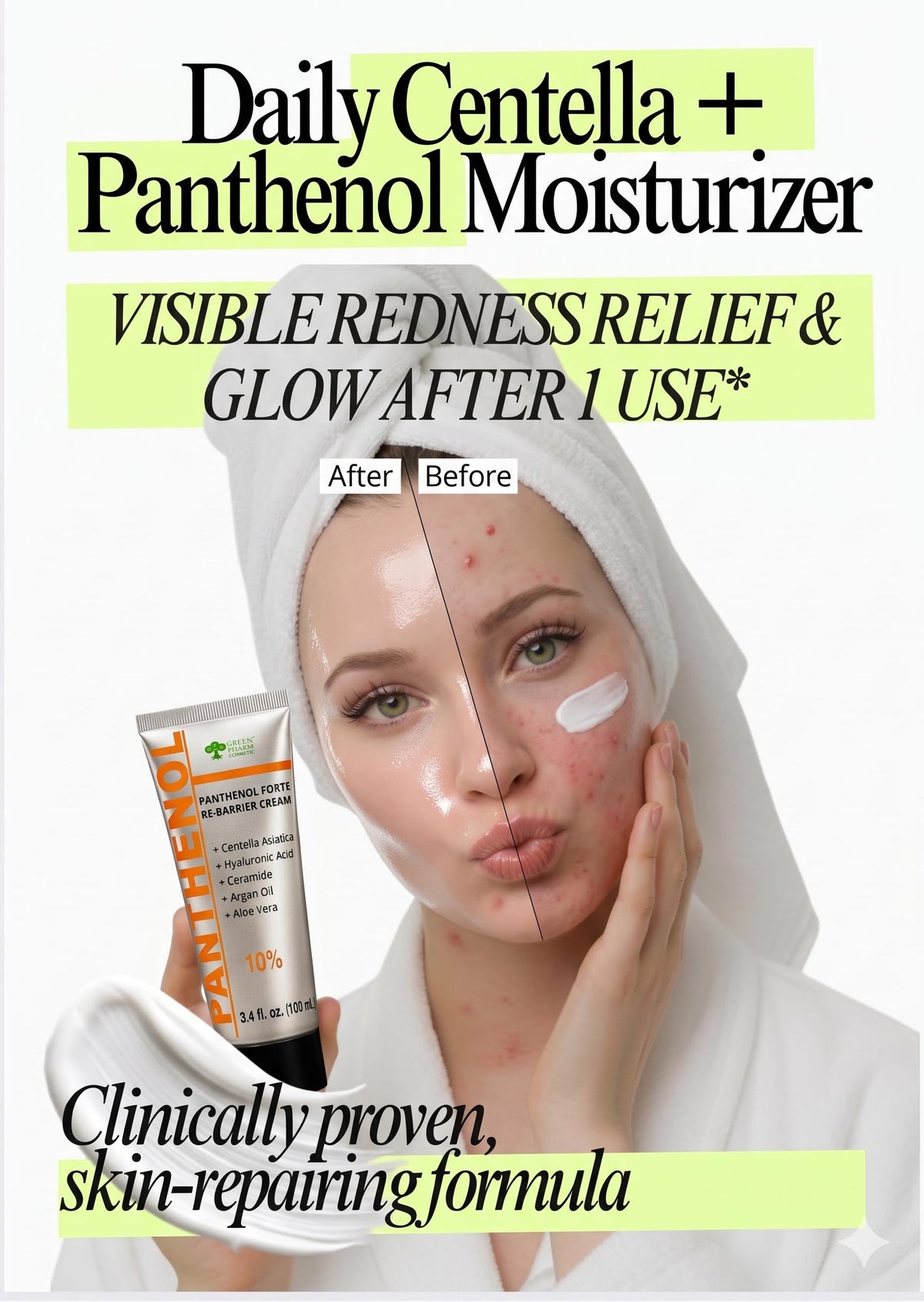 GPC GREEN PHARM COSMETIC cream texture close-up illustrating fast absorption benefit