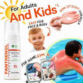 GPC panthenol foam label close-up highlighting 9% panthenol, aloe and hyaluronic