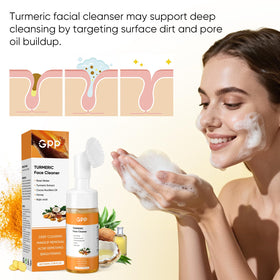 GPP turmeric skin care set lifestyle shot demonstrating practical everyday routine benefits