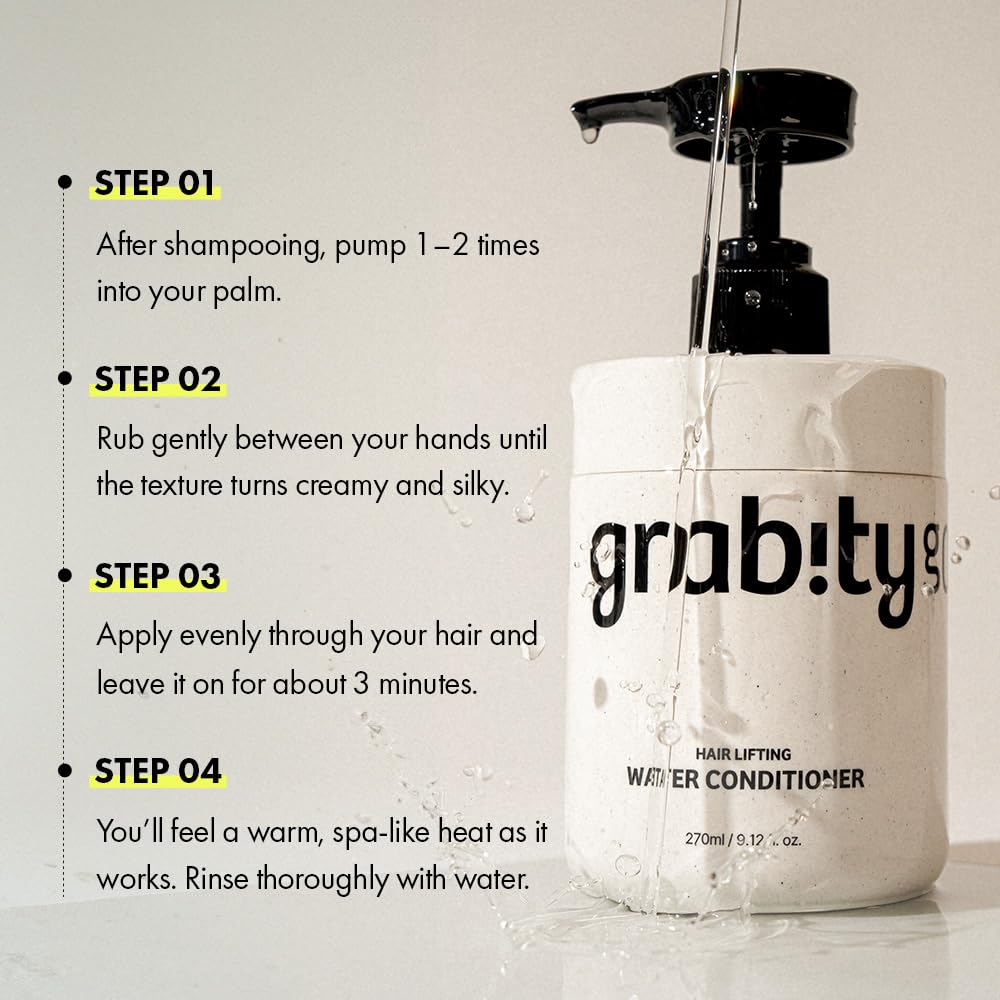 grab!ty in-shower application on wet hair illustrating easy use and root lift
