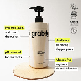 grab!ty grabityg0.0 comparison scale showing thicker-looking hair benefit