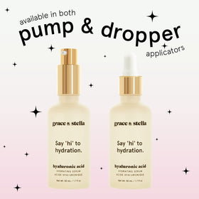 grace & stella bottle styled on bathroom shelf for daily routine