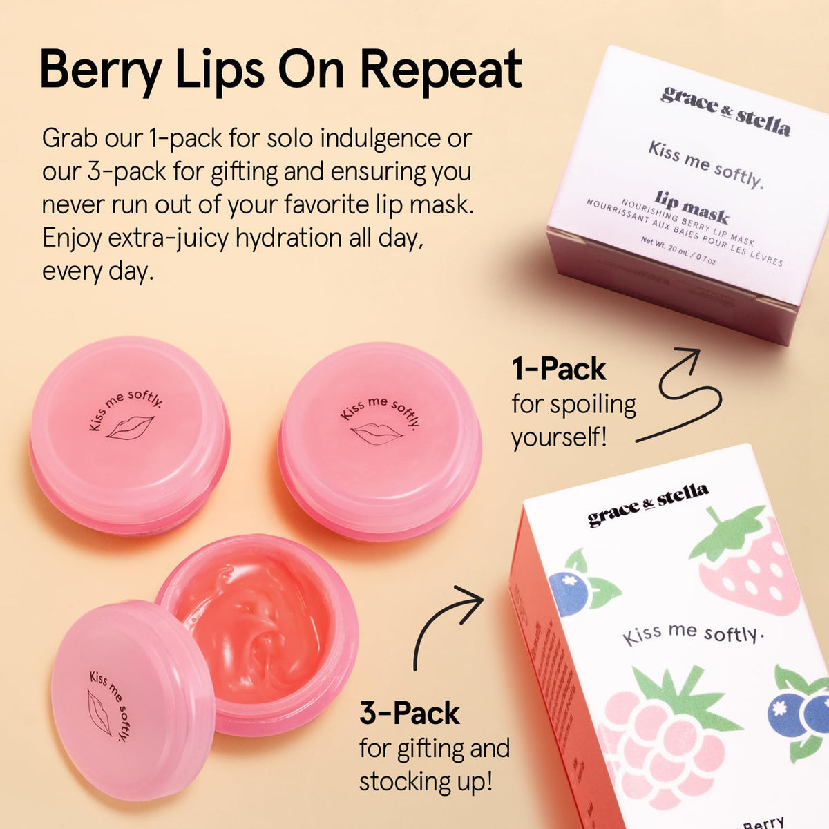 grace & stella applying lip butter on fingertip for smooth coverage