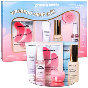 grace & stella front packaging showcasing the colorful gift box and contents benefit presentation