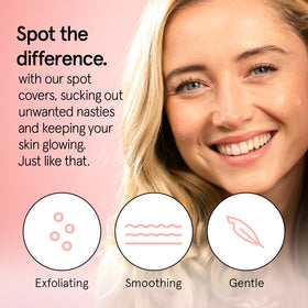 grace & stella close-up of a transparent hydrocolloid patch showing thin texture benefit