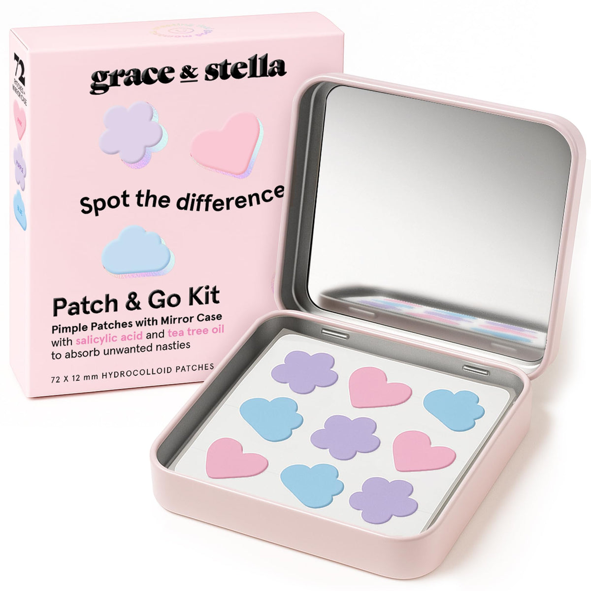 grace & stella mirror case front view showing compact convenience
